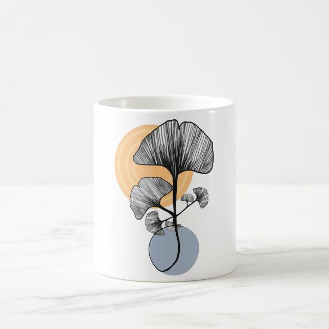 Modern Ginkgo Leaf Botanical Mug (Center)