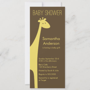 Modern Giraffe Baby Shower Invitation - Boy/Girl