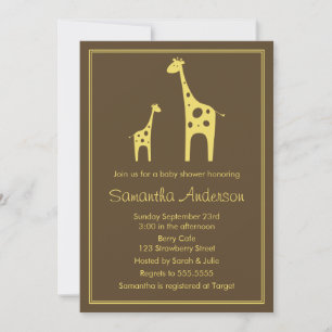 Modern Giraffe Baby Shower Invitation - Neutral