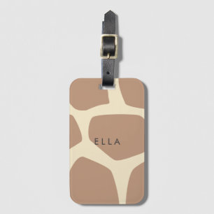 Modern giraffe pattern luggage tag