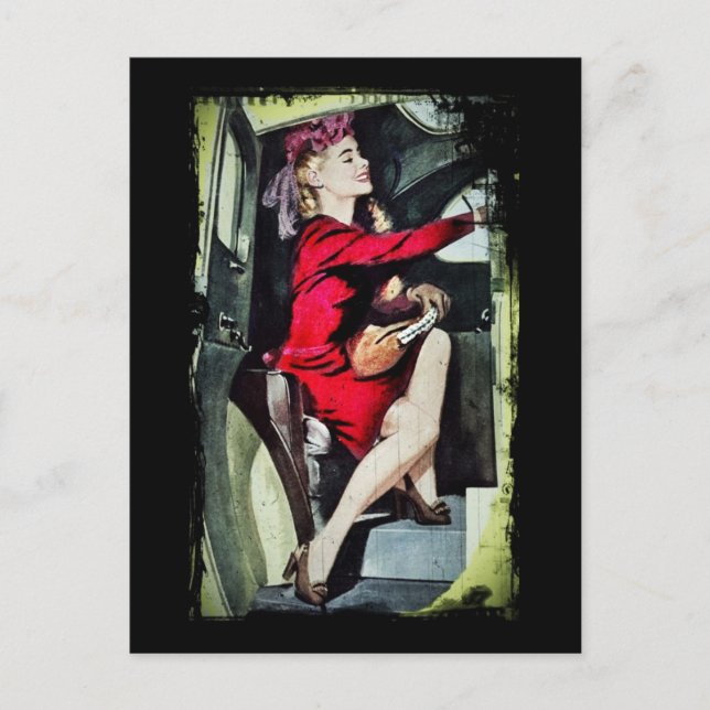 Modern Girl in Nylons Postcard (Front)