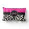 Modern Girly Black Pink Zebra Print Personalized