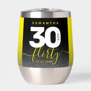 Modern Girly Bright Yellow 30 and Flirty