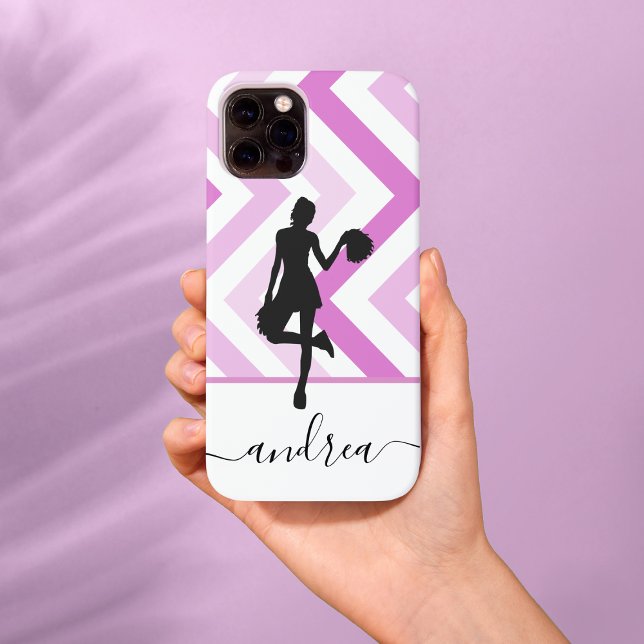 Modern Girly Cheer Pink Cheerleader Cute Name Fun  Case-Mate iPhone Case (Creator Uploaded)