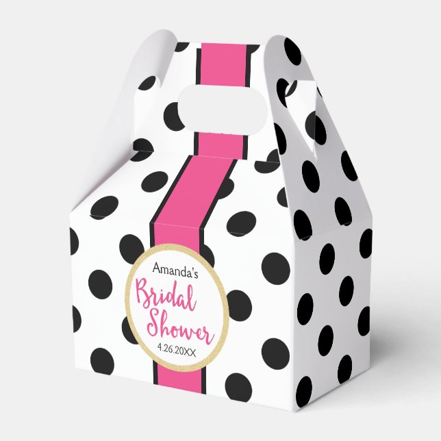Modern Girly Chic Bridal Shower Favor Box (Front Side)