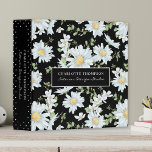 Modern Girly Chic Floral Dot Pattern Personalized Binder<br><div class="desc">Modern Girly Chic Floral Dot Pattern Personalized Binders features a pretty white floral and dot patterns on a black background with your personalized text. Personalize by editing the text in the text boxes provided. Perfect for work,  home or school. Designed for you by Evco Studio www.zazzle.com/store/evcostudio</div>