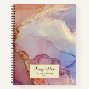 Modern Girly College Subjects Spiral Notebook