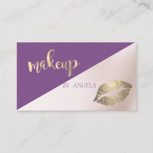 Modern Girly Elegant Violet,Glitter  Lips Business Card