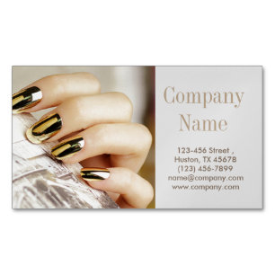 modern girly fashion beauty salon nail artist 	Magnetic business card