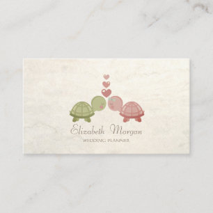 Modern Girly Funny, Turtles  In Love Business Card