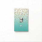 Modern Girly gold glitter confetti Blue Gradient