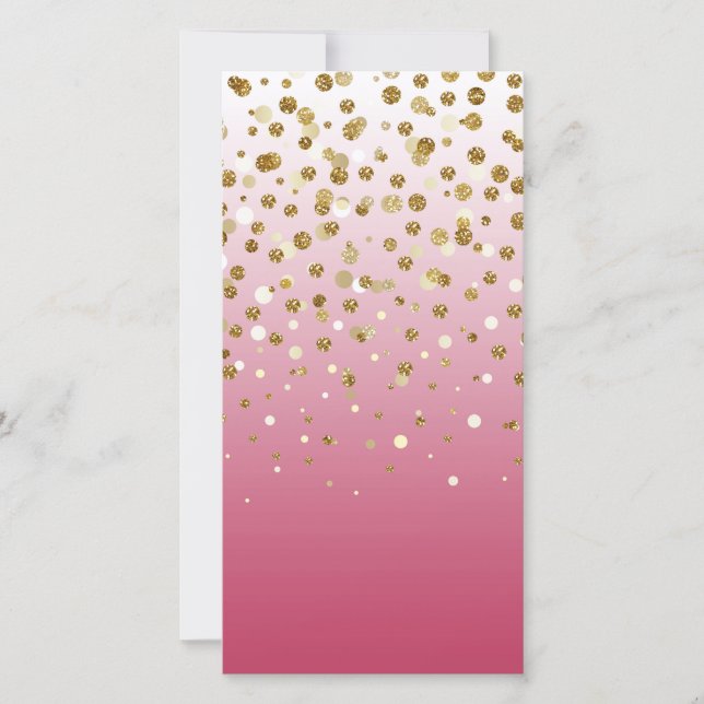 Modern Girly gold glitter confetti Pink Gradient (Front)