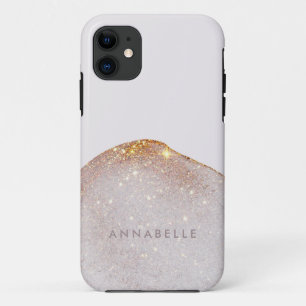 Modern girly gold watercolor shapes simple elegant iPhone 11 case