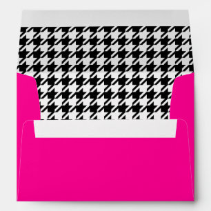 Modern Girly Hot Pink Houndstooth Party Envelope