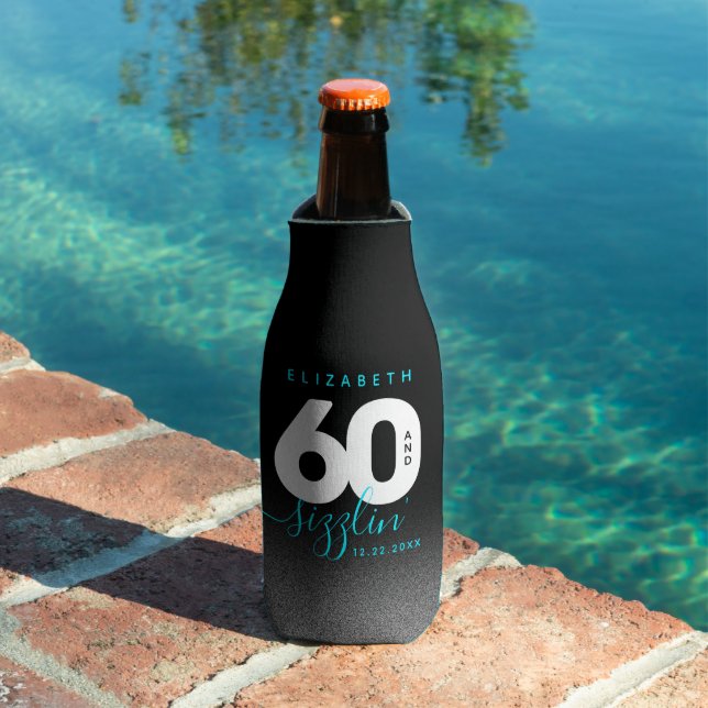 Modern Girly Ice Blue 60 and Sizzling Bottle Cooler (In Situ Pool)
