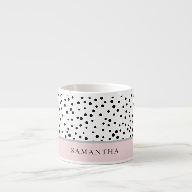 Modern Girly Pastel Pink With Personalized Name Espresso Cup (Front)