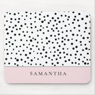 Modern Girly Pastel Pink With Personalized Name Mouse Pad