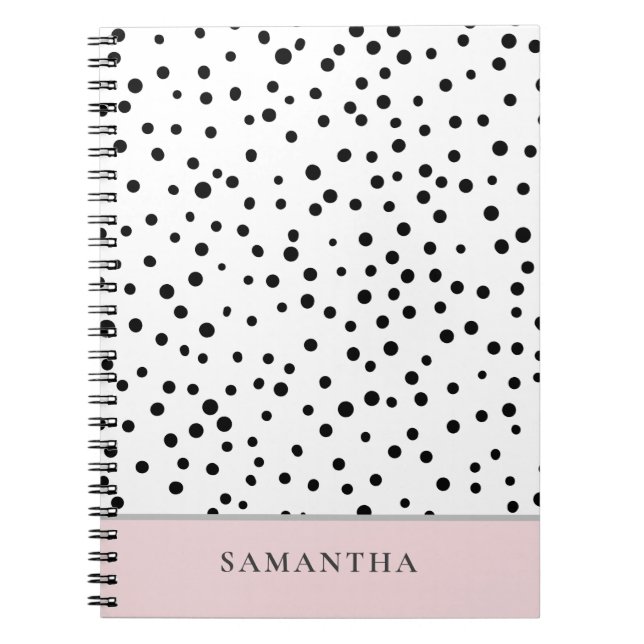 Modern Girly Pastel Pink With Personalized Name Notebook (Front)
