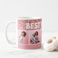 Modern girly photo script pink glitter bestfriends