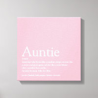 Modern Girly Pink Aunt Auntie Definition