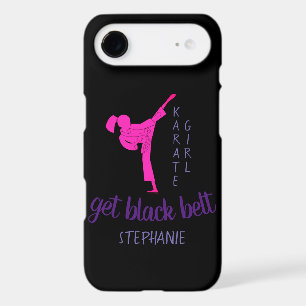 Modern Girly Pink Silhouette Martial Arts Karate