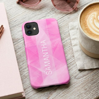Modern Girly Pink Watercolor Stylish iPhone 11 Case
