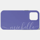 Modern girly purple blue elegant name script Case-Mate iPhone case (Back (Horizontal))