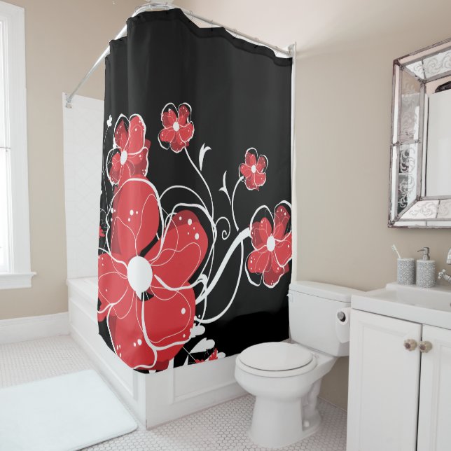 Modern Girly Red and White Flowers (In Situ)