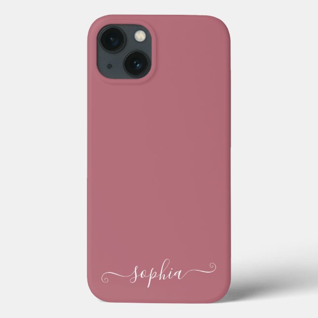 Modern Girly Rose Gold Pink Chic Personalized Case-Mate iPhone Case (Back)