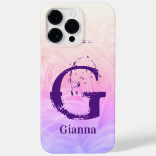 Modern Girly Stylish Trendy Simple Ombre Monogram Case-Mate iPhone 14 Pro Max Case