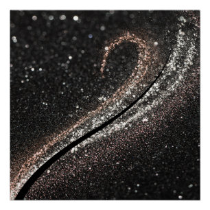 Modern Glam Black Glitter Poster