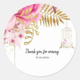Modern Glam Chic Flowers for all occasions Classic Round Sticker