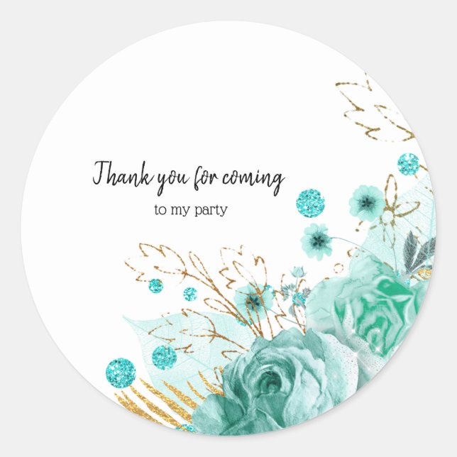 Modern Glam Chic Flowers for all occasions Classic Round Sticker (Front)