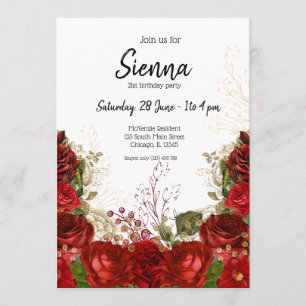 Modern Glam Chic Flowers for all occasions Invitation