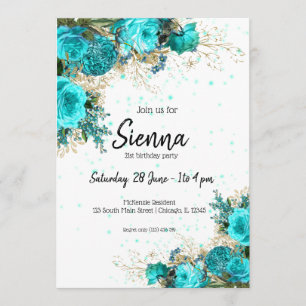 Modern Glam Chic Flowers for all occasions Invitation