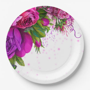 Modern Glam Chic Flowers for all occasions Paper Plate
