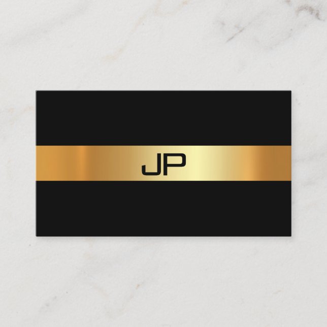 Modern Glam Gold Light Elegant Plain Luxury Chic Business Card (Front)