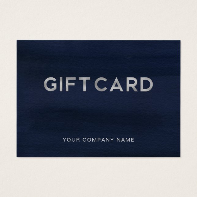 Modern Glam Navy Blue and Silver | Gift Card (Front)