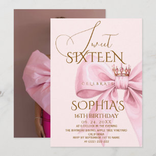 Modern Glam Pink Sweet 16 Birthday Party Invitation