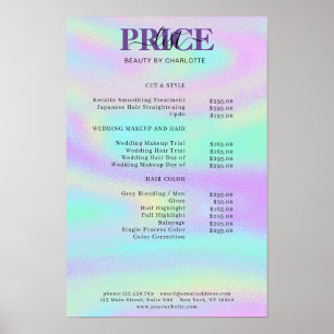 Modern Glam Price List Poster