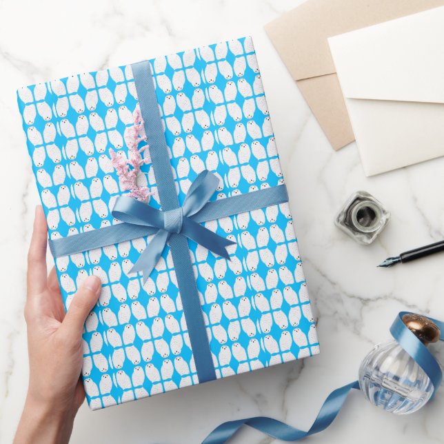 Modern glam snow owl wrapping paper (Gifting)