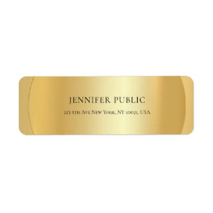 Modern Glamor Faux Gold Elegant Adresse de retour