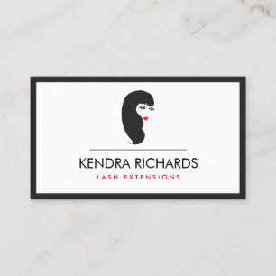 Modern Glamour Girl with Lashes Business Card