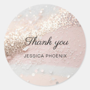Modern Glamour Glitter  Classic Round Sticker