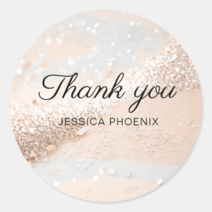 Modern Glamour Glitter  Classic Round Sticker