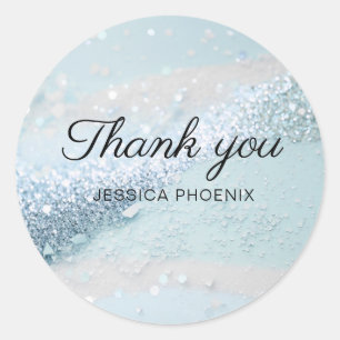 Modern Glamour Glitter Classic Round Sticker
