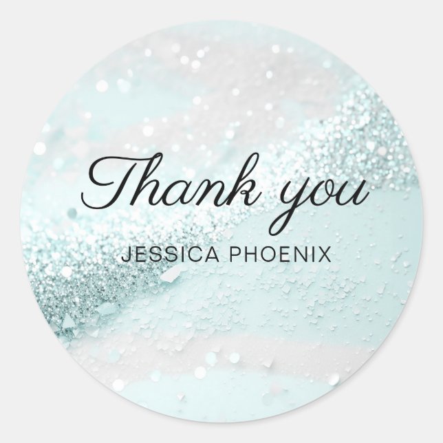 Modern Glamour Glitter  Classic Round Sticker (Front)
