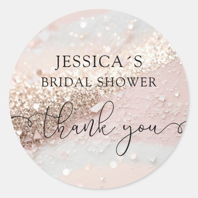 Modern Glamour Glitter  Classic Round Sticker (Front)