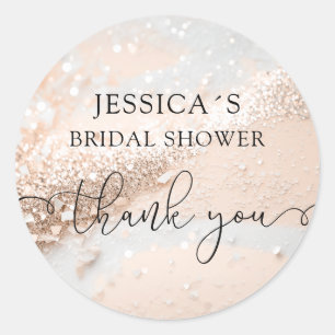 Modern Glamour Glitter Classic Round Sticker