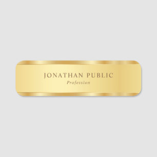 Modern Glamour Gold Look Elegant Design Template Name Tag